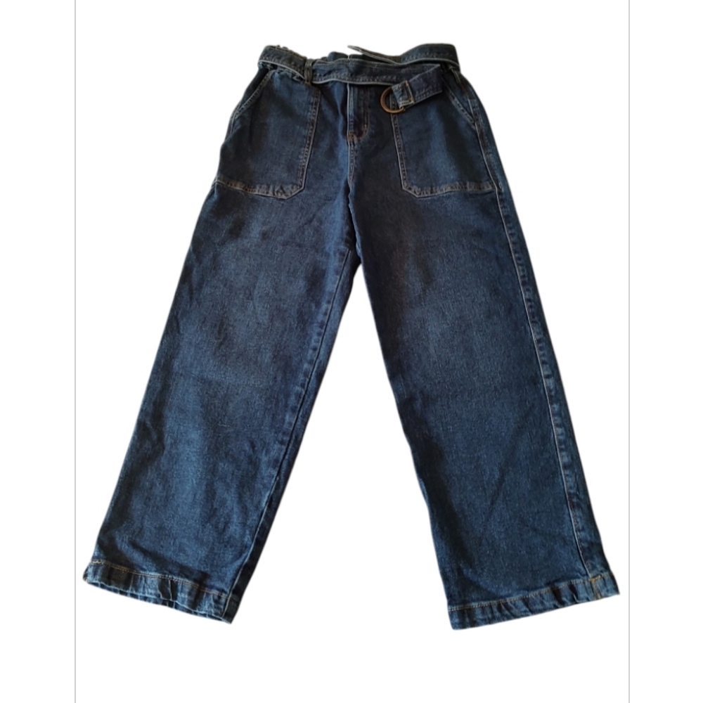 Time and Tru Women's Size 6 Belted Dark Denim Jeans